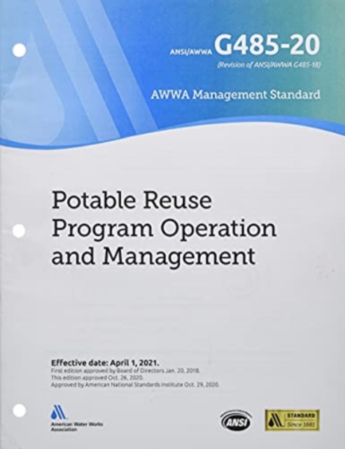 AWWA G485-20 Potable Reuse Program Operation and Management, Paperback / softback Book