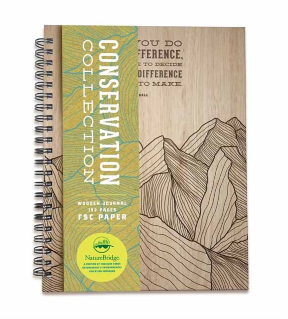 Conservation Wooden Journal : Laser Engraved Wood, Notebook With Quotes, Hiking Journal, Camping Journal, Hardback Book