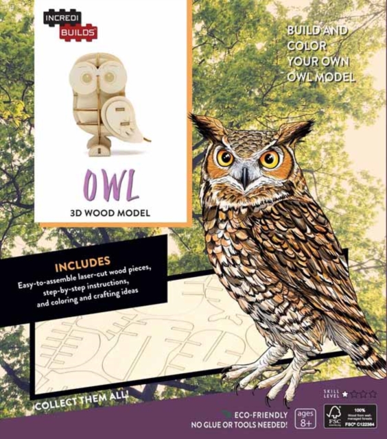 IncrediBuilds: Owl 3D Wood Model, Kit Book