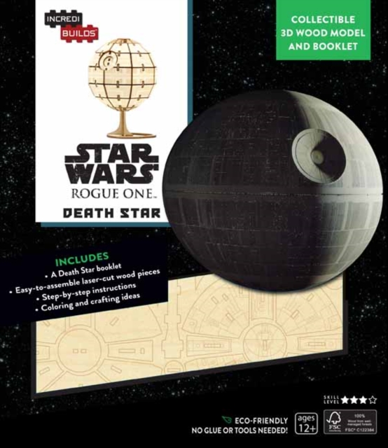 IncrediBuilds: Star Wars: Rogue One: Death Star 3D Wood Model and Book, Kit Book