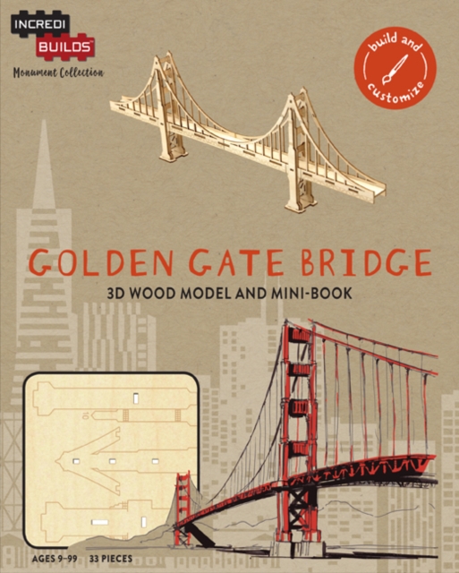 IncrediBuilds Monument Collection: Golden Gate Bridge, Kit Book