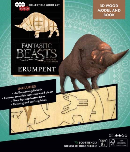IncrediBuilds: Fantastic Beasts and Where to Find Them : Erumpent Book and 3D Wood Model, Kit Book