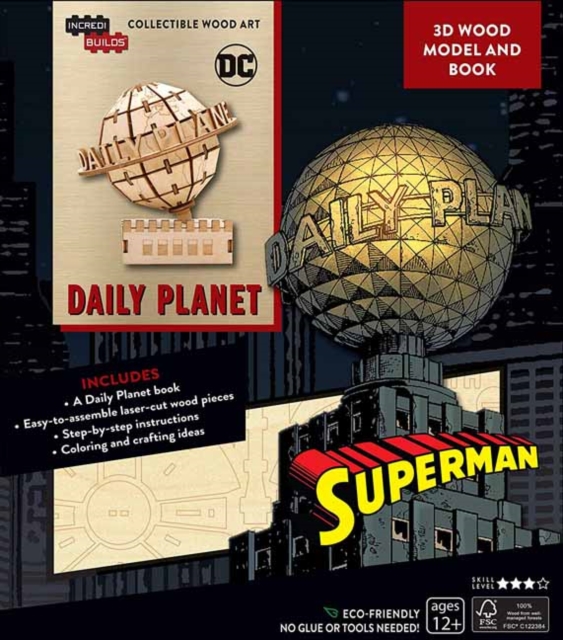 IncrediBuilds: DC Comics: Superman: Daily Planet 3D Wood Model and Book, Kit Book
