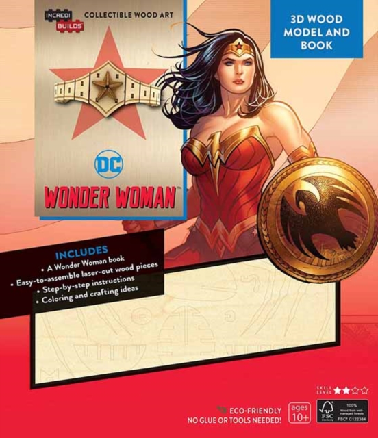 IncrediBuilds: DC Comics: Wonder Woman 3D Wood Model and Book, Kit Book