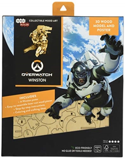 IncrediBuilds: Overwatch: Winston 3D Wood Model and Poster, Kit Book