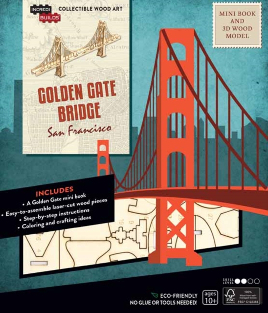 IncrediBuilds: San Francisco: Golden Gate Bridge Book and 3D Wood Model, Kit Book