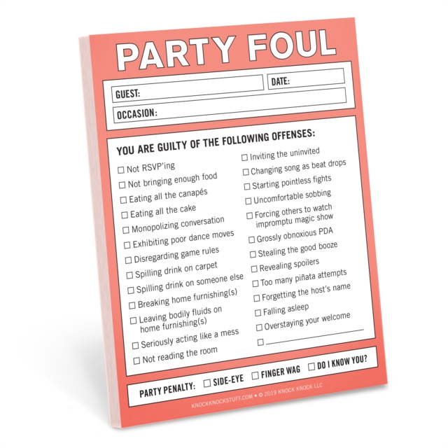 Knock Knock Party Foul Nifty Note, Other printed item Book
