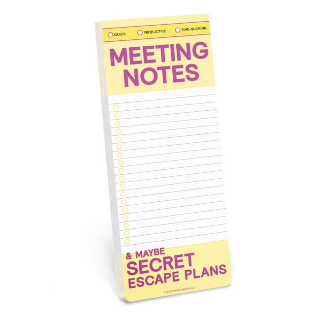 Knock Knock Meeting Notes Make-a-List Pads, Other printed item Book