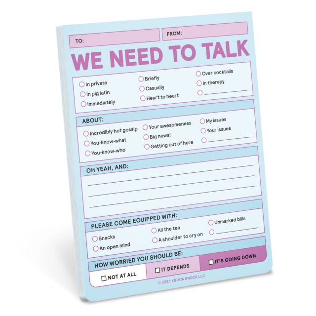 Knock Knock We Need To Talk Nifty Note, Other printed item Book