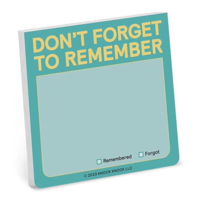 Knock Knock Don't Forget to Remember Sticky Note (Pastel), Other printed item Book