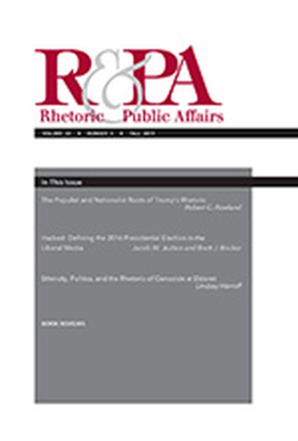 Rhetoric & Public Affairs 22, No. 3, Paperback / softback Book