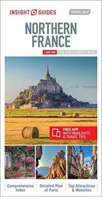 Insight Guides Travel Map Northern France, Sheet map Book