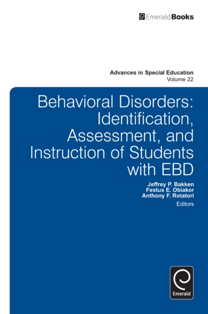 Behavioral Disorders : Identification, Assessment, and Instruction of Students with EBD, Hardback Book