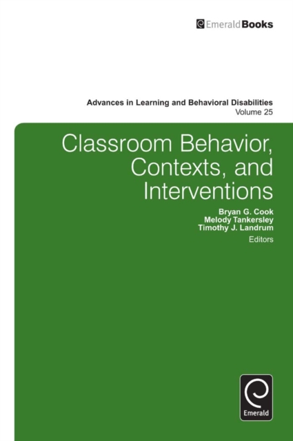 Classroom Behavior, Contexts, and Interventions, Hardback Book