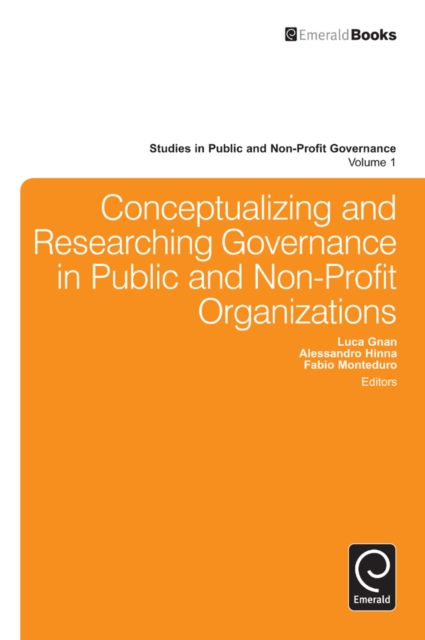 Conceptualizing and Researching Governance in Public and Non-Profit Organizations, Hardback Book