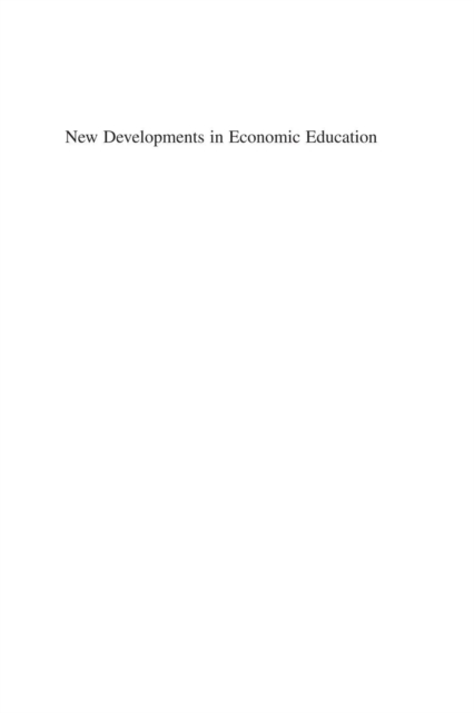 New Developments in Economic Education, PDF eBook