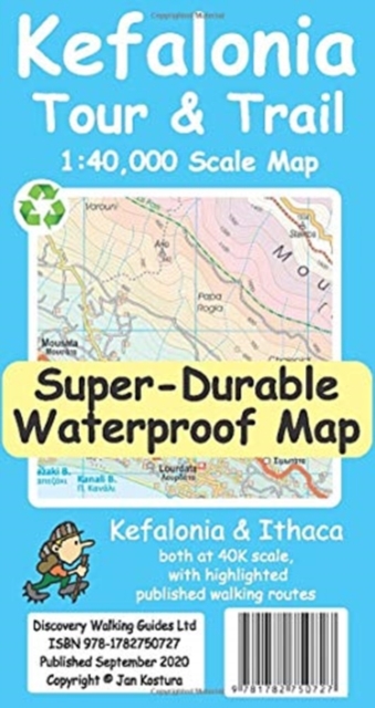 Kefalonia Tour and Trail Map, Sheet map, folded Book