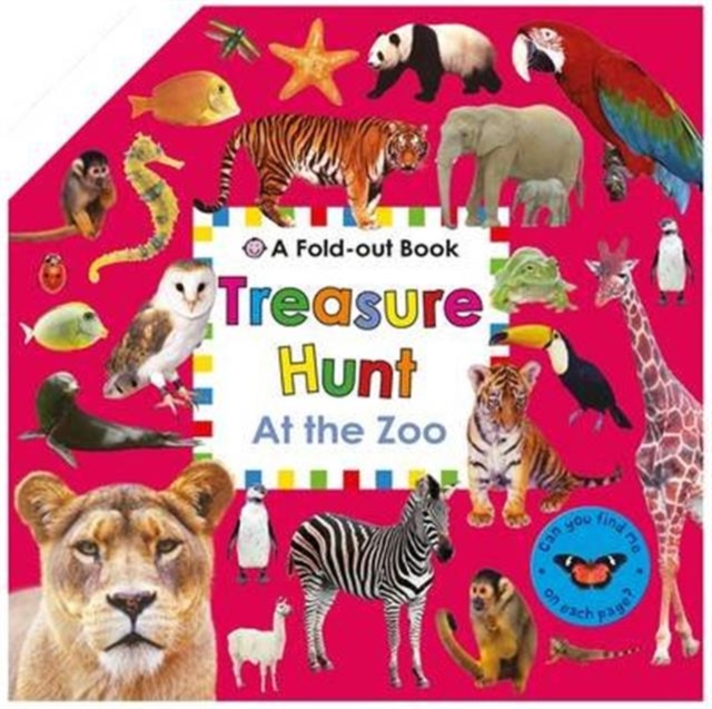 At The Zoo : Fold Out Treasure Hunt, Hardback Book