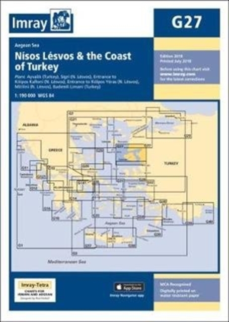 Imray Chart G27 : Nisos Lesvos & the Coast of Turkey, Sheet map, folded Book