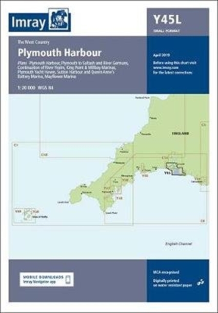 Imray Chart Y45 Plymouth Harbour Laminated : Laminated Y45 Plymouth Harbour (Small Format), Sheet map, flat Book