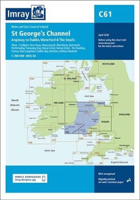 Imray Chart C61 : St Georges Channel - Anglesey to Dublin, Waterford and the Smalls, Sheet map, folded Book