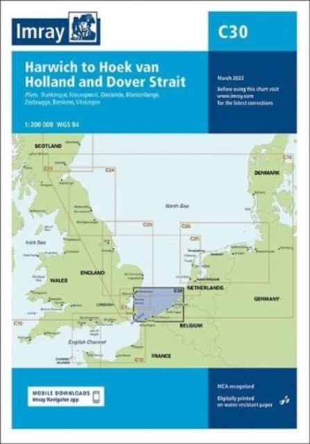 Imray Chart C30 : Harwich to Hoek van Holland and Dover Strait, Sheet map, folded Book