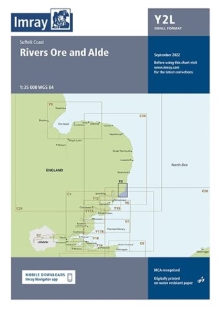 Laminated Imray Chart Y2 : Rivers Ore and Alde, Sheet map, flat Book