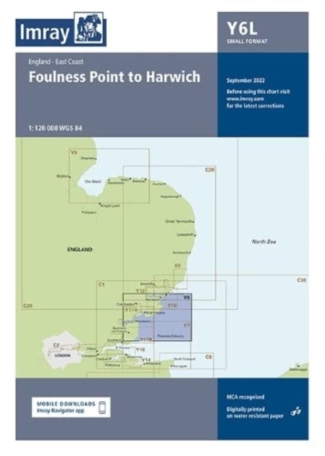 Imray Chart Y6 Laminated : Suffolk and Essex Coasts, Sheet map, flat Book