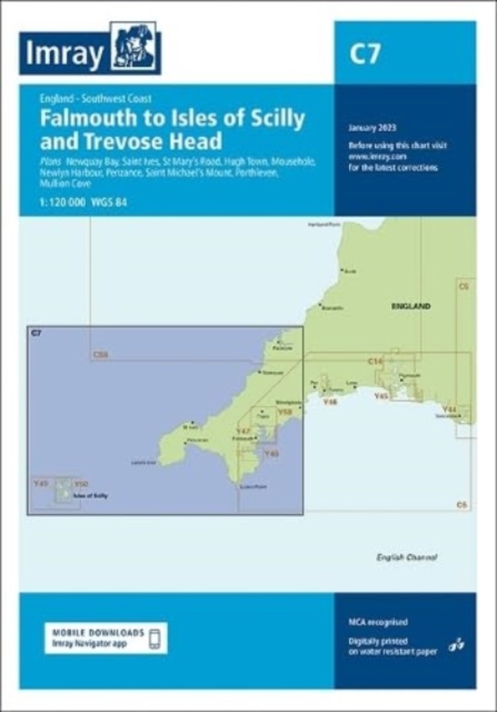 Imray Chart C7 : Falmouth to Isles of Scilly and Trevose Head, Sheet map, folded Book