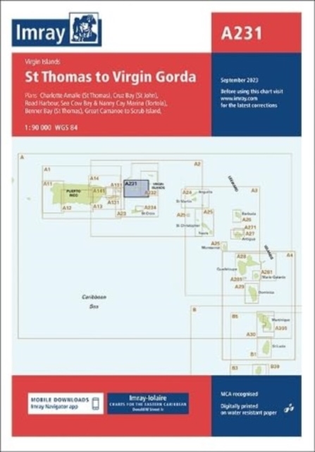 Imray Chart A231 : St Thomas to Virgin Gorda, Sheet map, folded Book