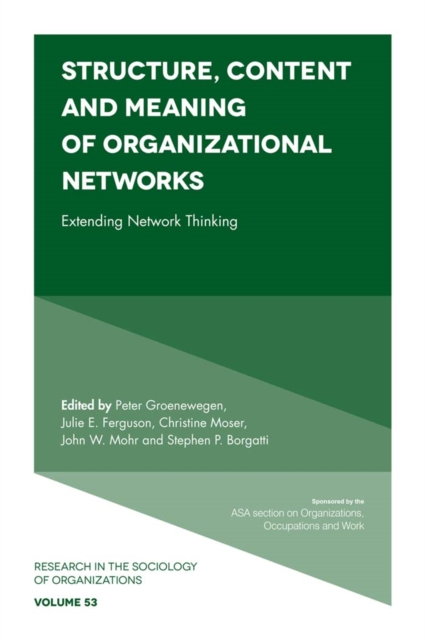 Structure, Content and Meaning of Organizational Networks : Extending Network Thinking, PDF eBook