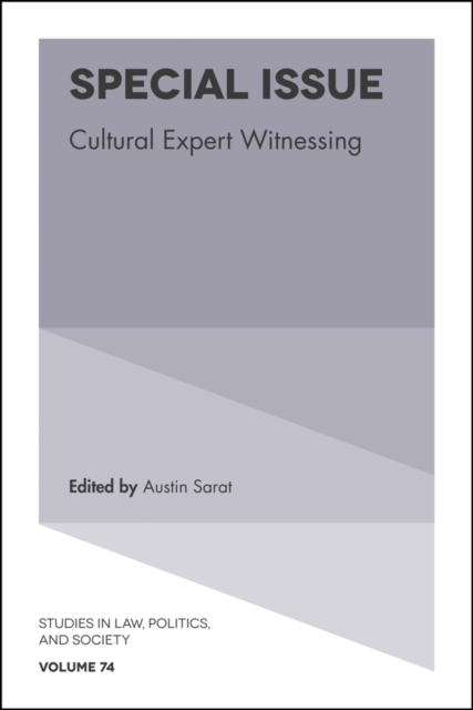 Special Issue : Cultural Expert Witnessing, Hardback Book