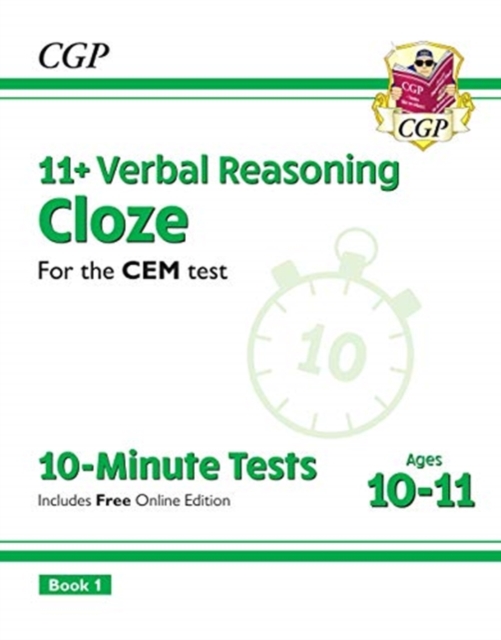 11+ CEM 10-Minute Tests: Verbal Reasoning Cloze - Ages 10-11 Book 1 (with Online Edition), Multiple-component retail product, part(s) enclose Book