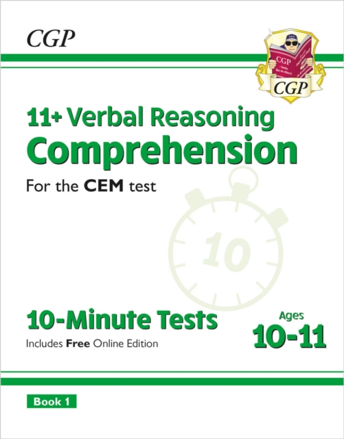 11+ CEM 10-Minute Tests: Comprehension - Ages 10-11 Book 1 (with Online Edition), Multiple-component retail product, part(s) enclose Book