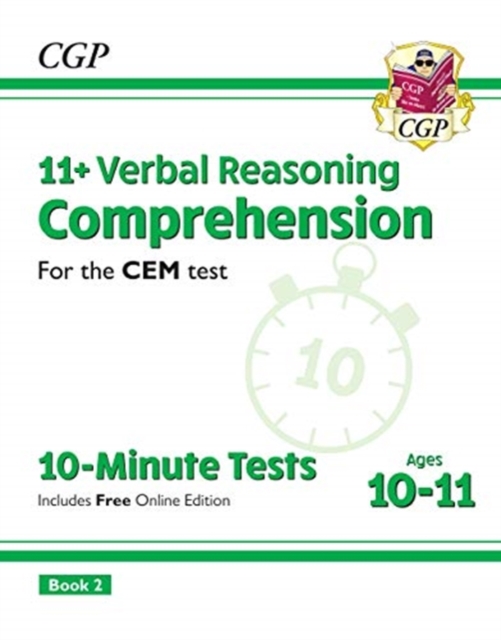 11+ CEM 10-Minute Tests: Comprehension - Ages 10-11 Book 2 (with Online Edition), Multiple-component retail product, part(s) enclose Book
