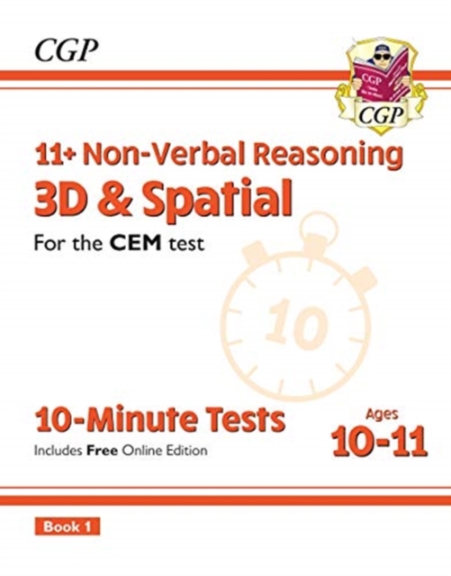 11+ CEM 10-Minute Tests: Non-Verbal Reasoning 3D & Spatial - Ages 10-11 Book 1 (with Online Ed), Multiple-component retail product, part(s) enclose Book