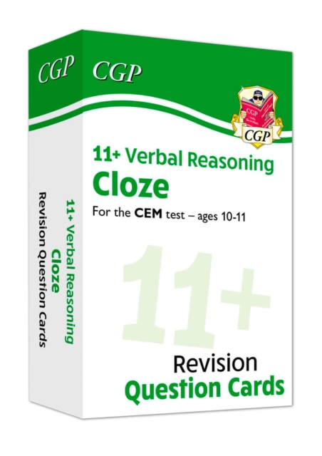 11+ CEM Revision Question Cards: Verbal Reasoning Cloze - Ages 10-11, Hardback Book