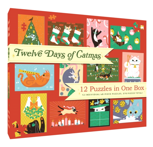 12 Puzzles in One Box: Twelve Days of Catmas, Jigsaw Book