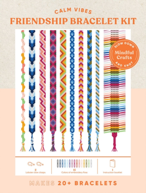 Mindful Crafts: Calm Vibes Friendship Bracelet Kit, Kit Book