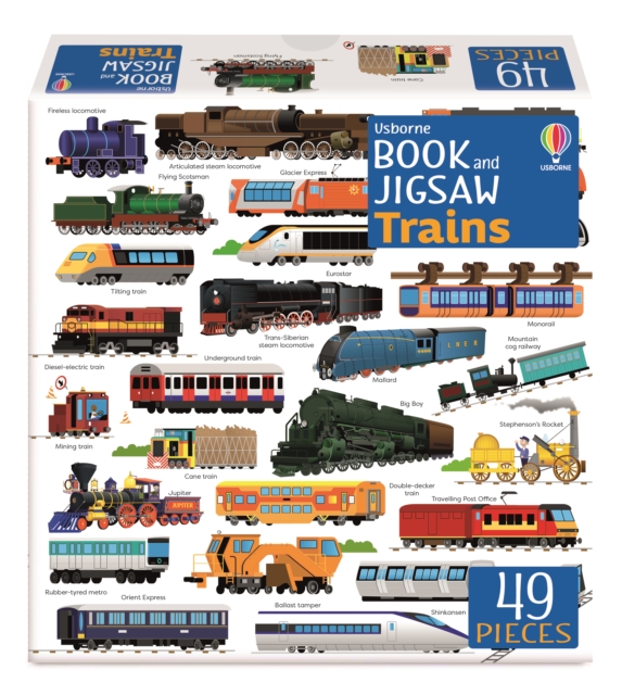 Usborne Book and Jigsaw Trains, Paperback / softback Book
