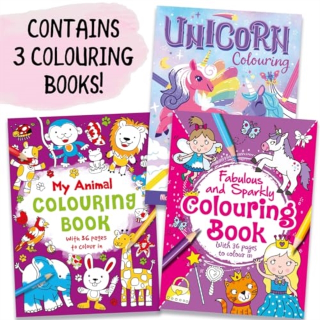 Three Amazing Colouring Books, Shrink-wrapped pack Book