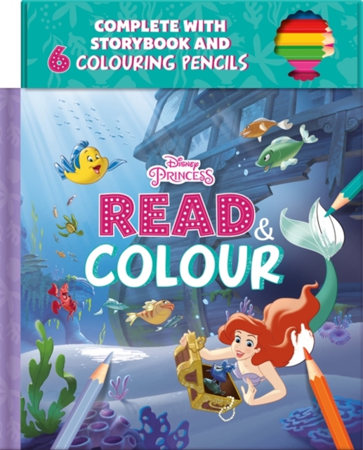 Disney Princess Ariel: Read & Colour, Hardback Book