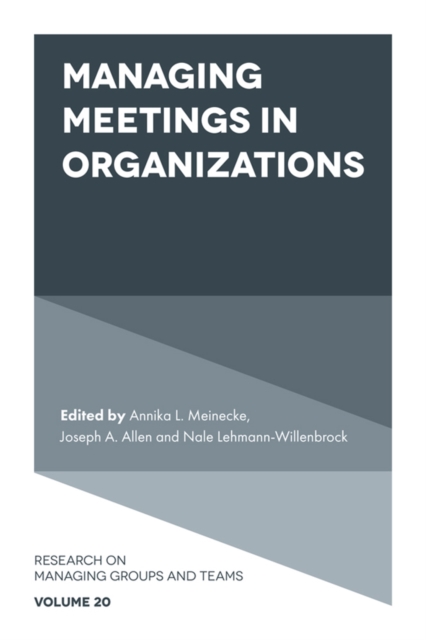 Managing Meetings in Organizations, Hardback Book