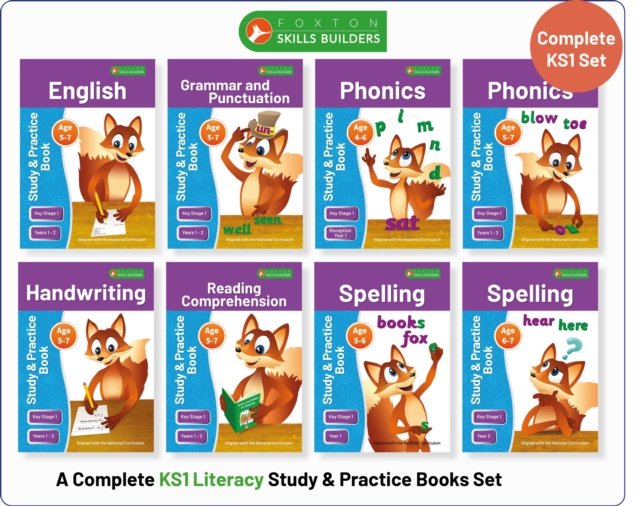 Complete Key Stage 1 Literacy Study & Practice Books - 8-book bundle! English, Phonics, Spelling, Handwriting, Reading Comprehension for AGES 4 - 7, Paperback / softback Book