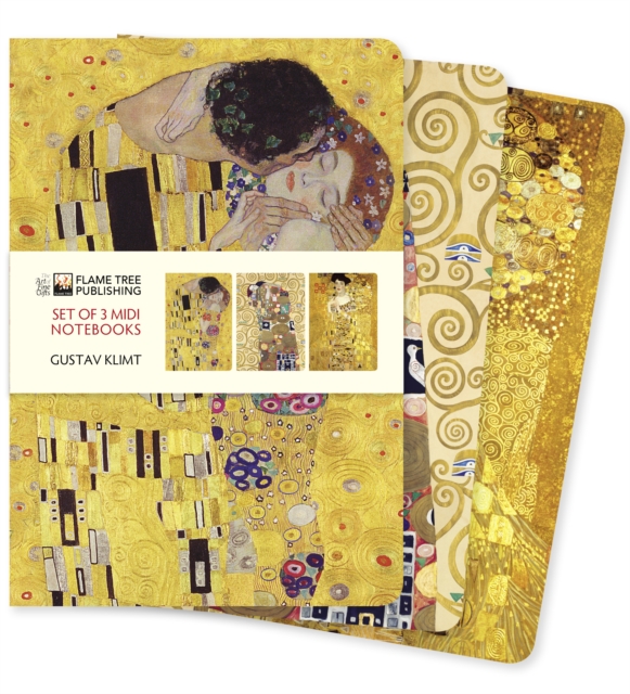 Gustav Klimt Set of 3 Midi Notebooks, Notebook / blank book Book