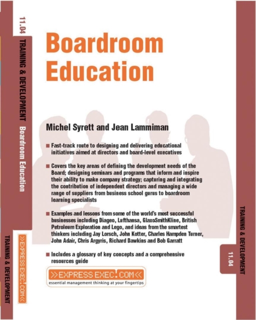 Boardroom Education : Training and Development 11.4, Paperback / softback Book