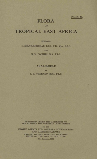 Flora of Tropical East Africa: Araliaceae : Araliaceae, Paperback / softback Book