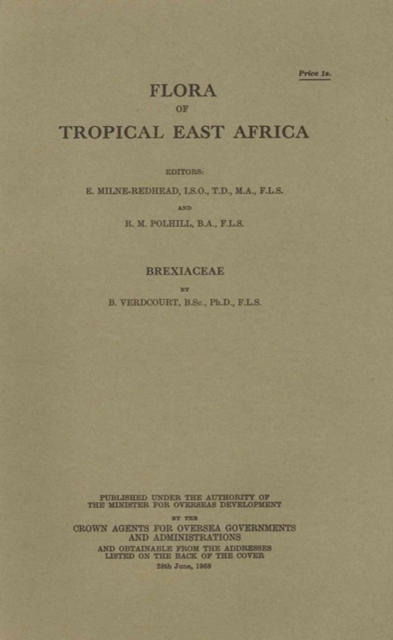 Flora of Tropical East Africa: Brexiaceae : Brexiaceae, Paperback / softback Book