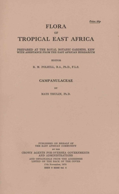 Flora of Tropical East Africa: Campanulaceae : Campanulaceae, Paperback / softback Book