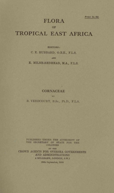 Flora of Tropical East Africa: Cornaceae : Cornaceae, Paperback / softback Book
